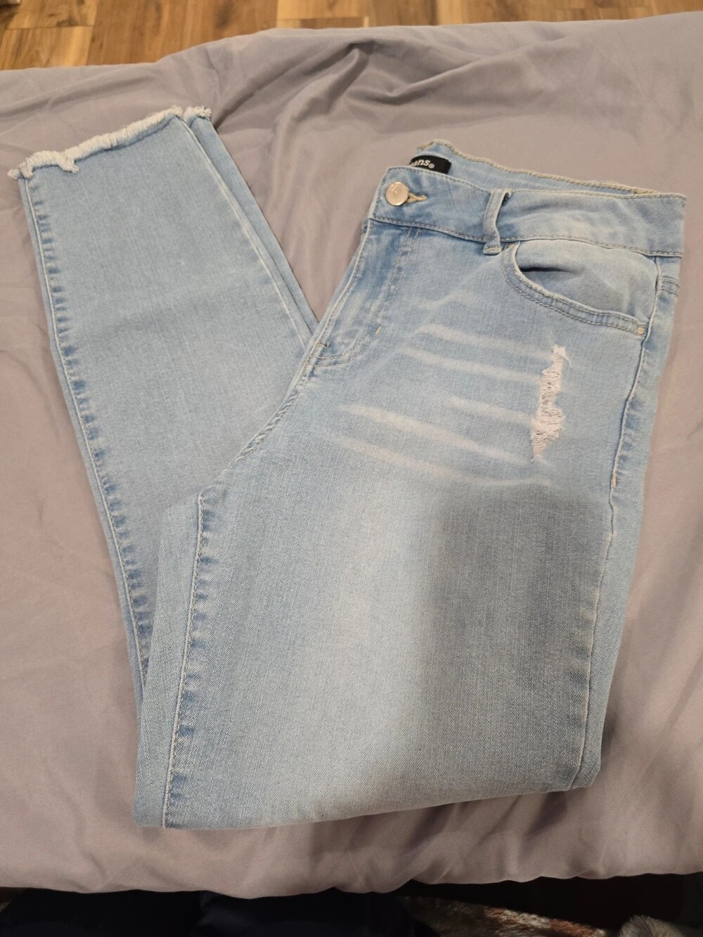 d.jeans light wash distressed skinny jeans size 12 women